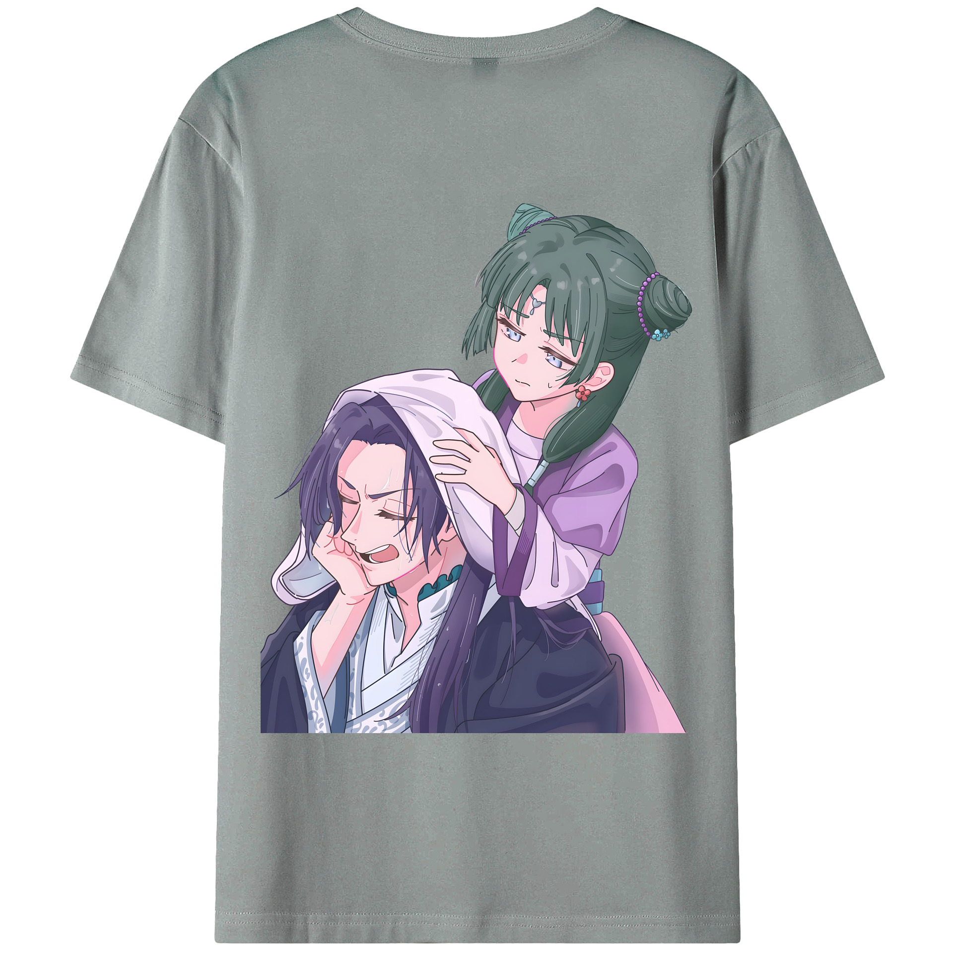 （画像用） 薬屋のひとりごと The Apothecary Diaries 綿100％ メンズ半袖Tシャツ（バックプリント） 通気性